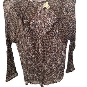 Lucky Brand Chic Paisley Print Women's Blouse